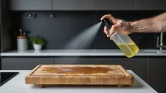 Why some cooks spray vinegar on the cutting board before slicing raw meat